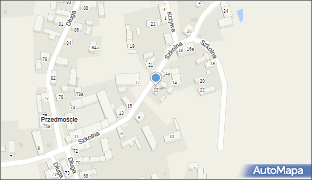 Przedmoście, Szkolna, 12, mapa Przedmoście