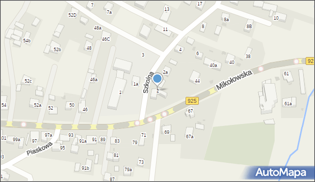Przegędza, Szkolna, 2, mapa Przegędza
