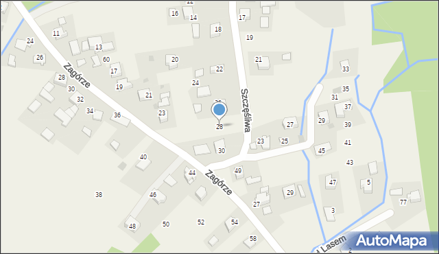 Przeginia Duchowna, Szczęśliwa, 28, mapa Przeginia Duchowna