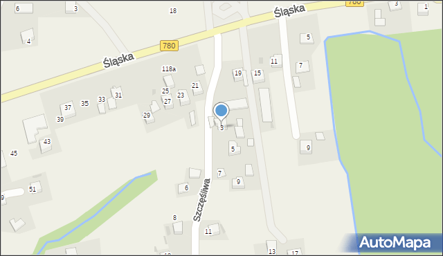 Przeginia Duchowna, Szczęśliwa, 3, mapa Przeginia Duchowna