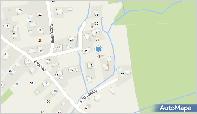 Przeginia Duchowna, Szczęśliwa, 43, mapa Przeginia Duchowna