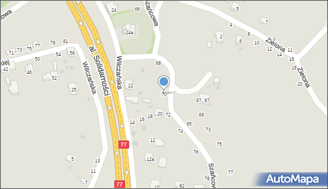 Przemyśl, Szańcowa, 70, mapa Przemyśla