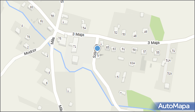 Przybędza, Szkolna, 3, mapa Przybędza