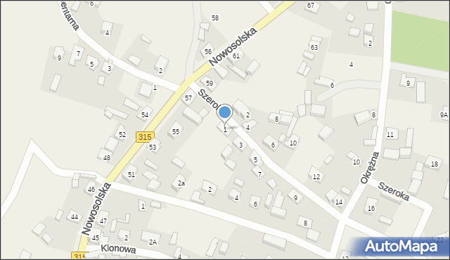 Przyborów, Szeroka, 1, mapa Przyborów