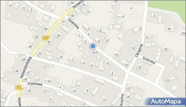 Przyborów, Szeroka, 7, mapa Przyborów