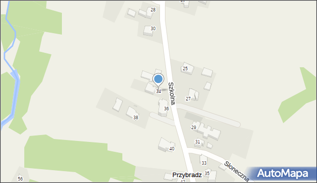 Przybradz, Szkolna, 34, mapa Przybradz