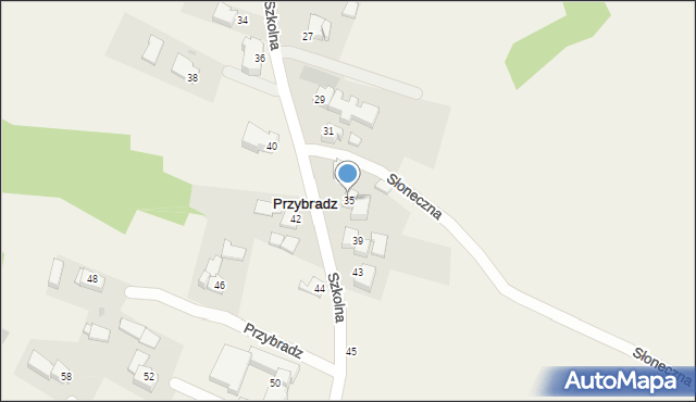 Przybradz, Szkolna, 35, mapa Przybradz