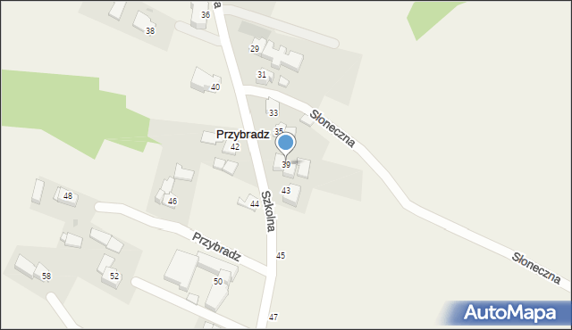 Przybradz, Szkolna, 39, mapa Przybradz
