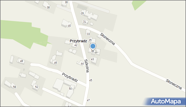 Przybradz, Szkolna, 41, mapa Przybradz