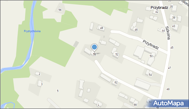 Przybradz, Szkolna, 58, mapa Przybradz