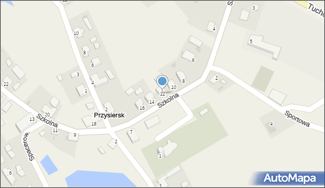 Przysiersk, Szkolna, 12, mapa Przysiersk