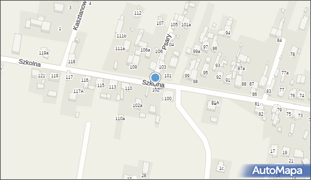 Psary, Szkolna, 102, mapa Psary