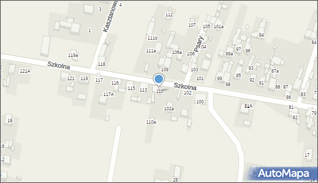 Psary, Szkolna, 110, mapa Psary