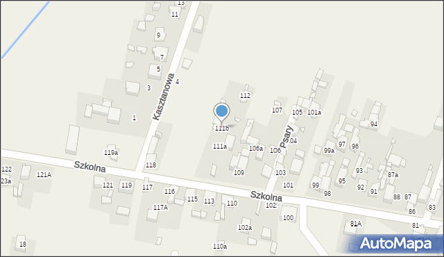 Psary, Szkolna, 111b, mapa Psary