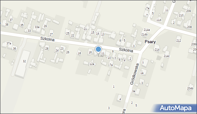 Psary, Szkolna, 12, mapa Psary