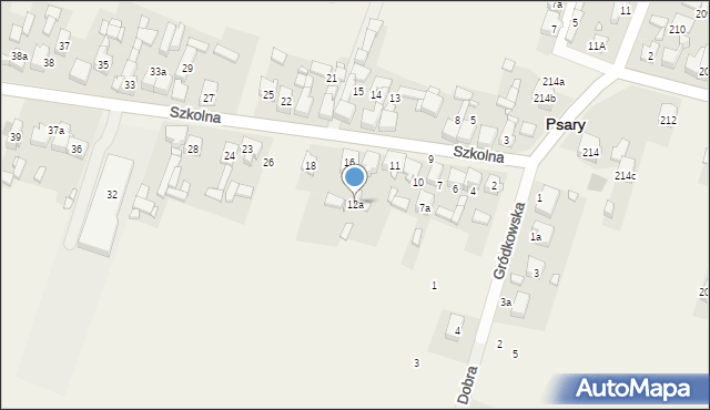 Psary, Szkolna, 12a, mapa Psary