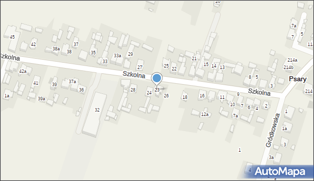 Psary, Szkolna, 23, mapa Psary