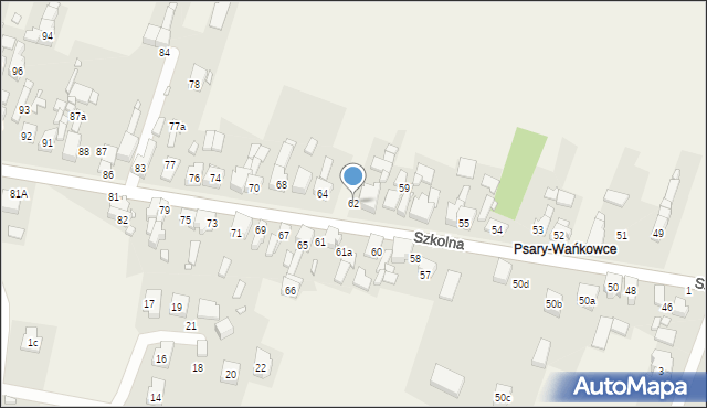 Psary, Szkolna, 62, mapa Psary