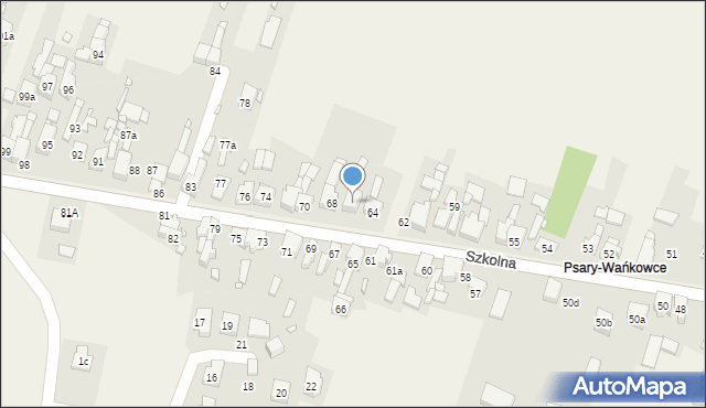 Psary, Szkolna, 67a, mapa Psary