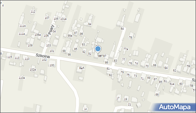 Psary, Szkolna, 89, mapa Psary