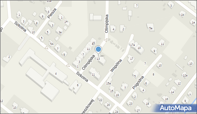 Pszczółki, Szkolna, 13a, mapa Pszczółki