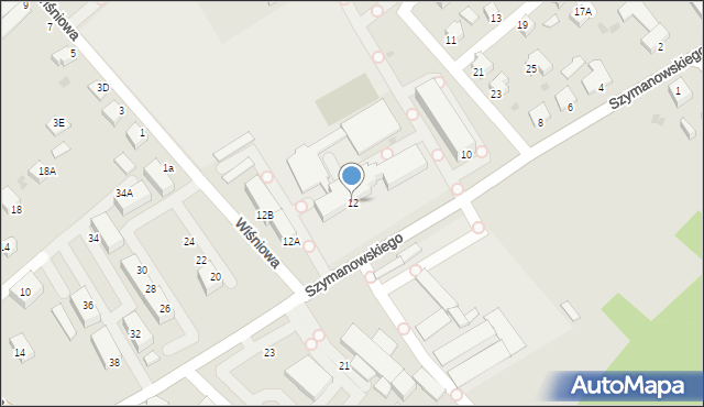 Pszczyna, Szymanowskiego Karola, 12, mapa Pszczyny