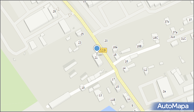 Pyrzyce, Szczecińska, 21a, mapa Pyrzyce