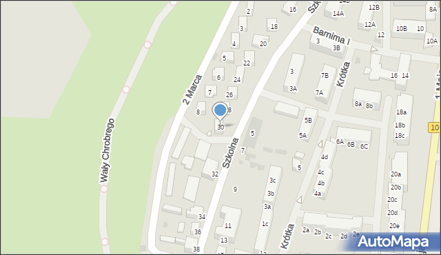 Pyrzyce, Szkolna, 30, mapa Pyrzyce