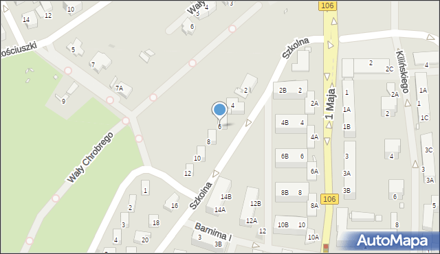 Pyrzyce, Szkolna, 6, mapa Pyrzyce