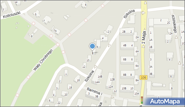 Pyrzyce, Szkolna, 8, mapa Pyrzyce
