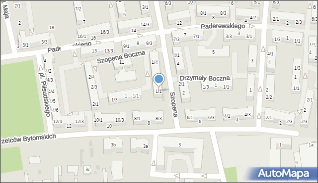 Pyskowice, Szopena, 1/1, mapa Pyskowice