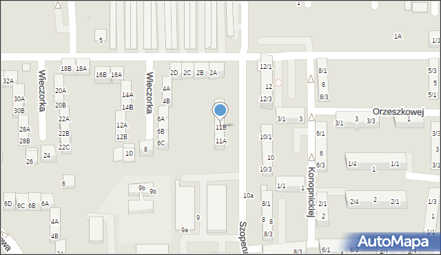 Pyskowice, Szopena, 11B, mapa Pyskowice