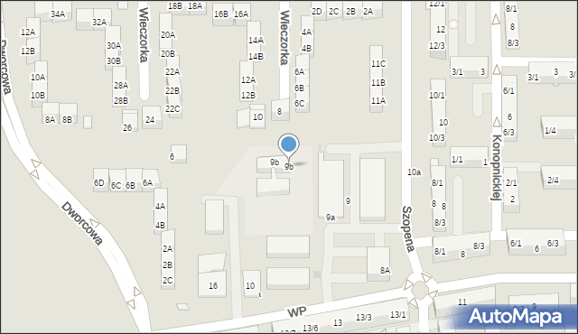 Pyskowice, Szopena, 9b, mapa Pyskowice