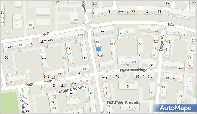 Pyskowice, Szopena Boczna, 6/3, mapa Pyskowice