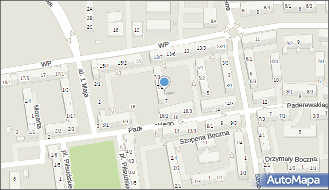 Pyskowice, Szopena Boczna, 7/1, mapa Pyskowice