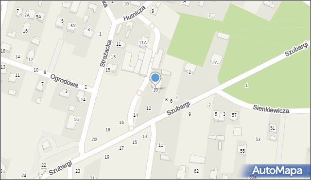 Pysznica, Szubargi Władysława, ks., 10, mapa Pysznica