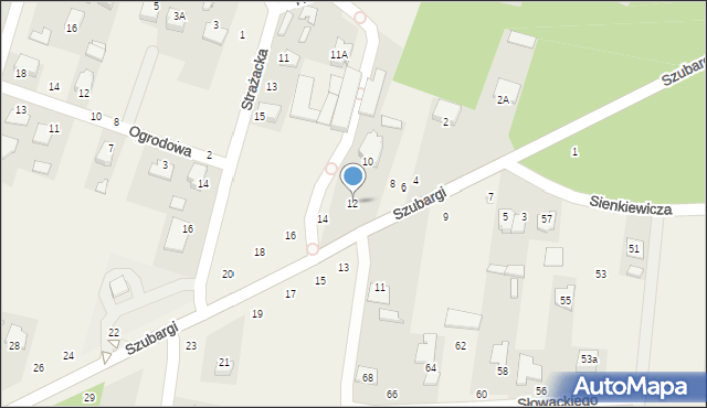 Pysznica, Szubargi Władysława, ks., 12, mapa Pysznica