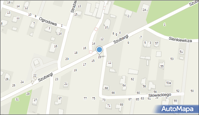 Pysznica, Szubargi Władysława, ks., 13, mapa Pysznica