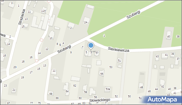 Pysznica, Szubargi Władysława, ks., 3, mapa Pysznica