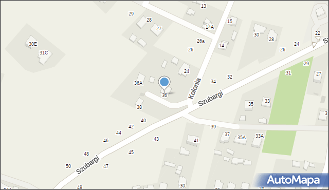 Pysznica, Szubargi Władysława, ks., 36, mapa Pysznica