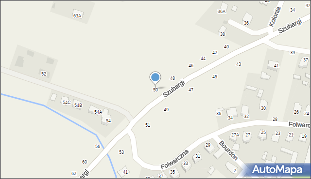Pysznica, Szubargi Władysława, ks., 50, mapa Pysznica