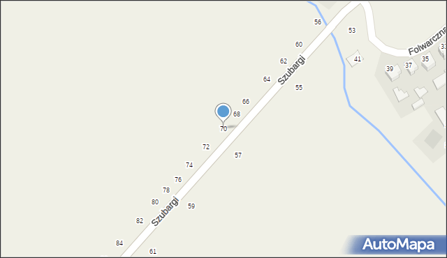 Pysznica, Szubargi Władysława, ks., 70, mapa Pysznica