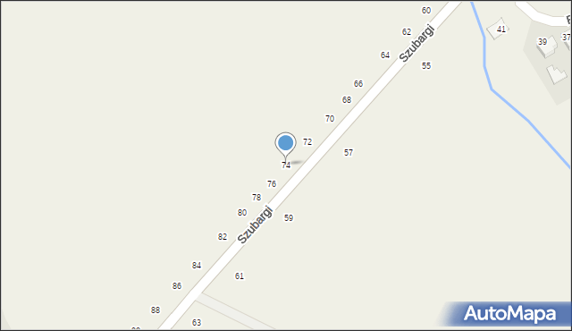 Pysznica, Szubargi Władysława, ks., 74, mapa Pysznica