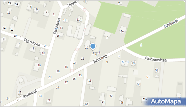 Pysznica, Szubargi Władysława, ks., 8, mapa Pysznica