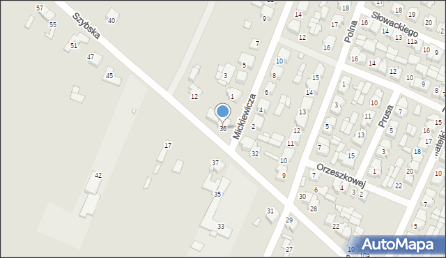 Pyzdry, Szybska, 36, mapa Pyzdry