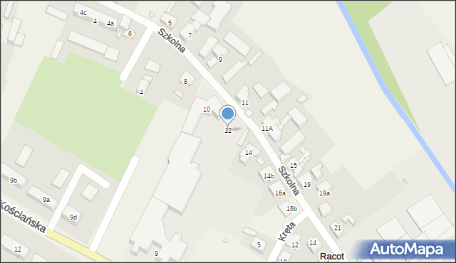 Racot, Szkolna, 12, mapa Racot