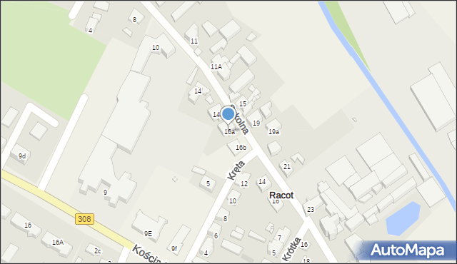 Racot, Szkolna, 16a, mapa Racot