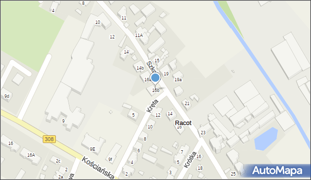 Racot, Szkolna, 16b, mapa Racot
