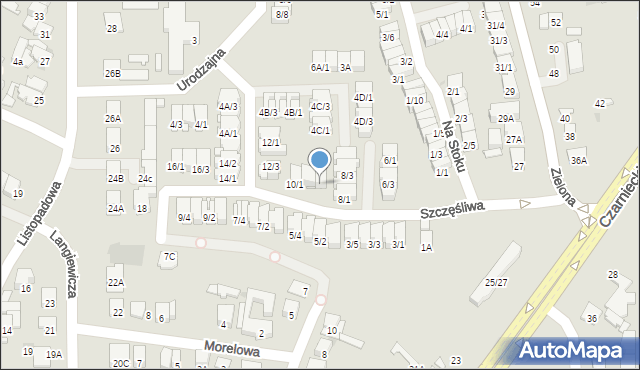 Radom, Szczęśliwa, 10/3, mapa Radomia