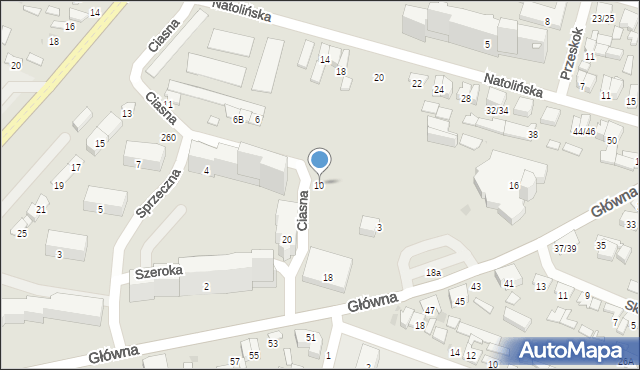 Radom, Szeroka, 10, mapa Radomia